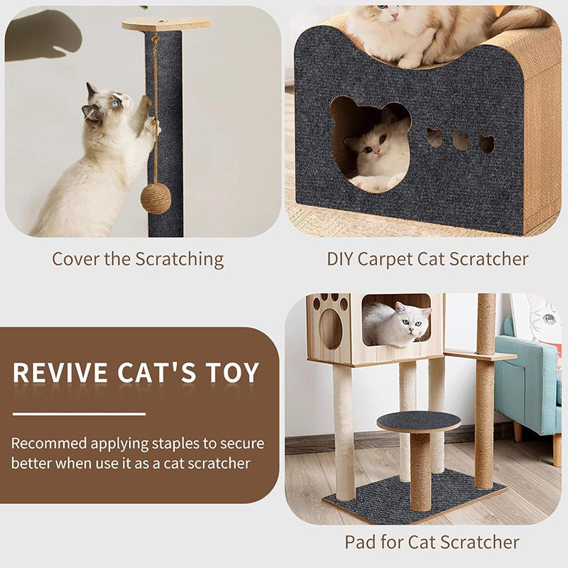 Self-Adhesive Carpet Cats Scratch Board Wall Anti Cat Scratch Sofa Diy Cats Scratch Board Sofa Protection Paws Sharpen Trimmable Pet Products - GarmentGlobe